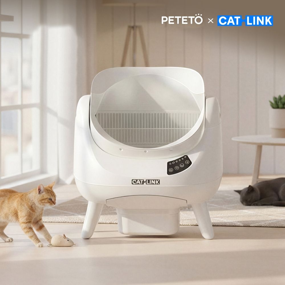 코오롱글로벌 CAT LINK 오픈형 고양이 자동화장실 캣링크 OPEN X 화이트