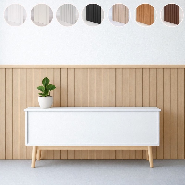 접착식 PS 루바 템바보드 초간편시공 셀프인테리어 벽면 가구 리폼 패널 40x100cm