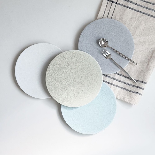 펄 무광 도자기 원형 플레이트 앞접시 디저트접시 S 17cm 4colors