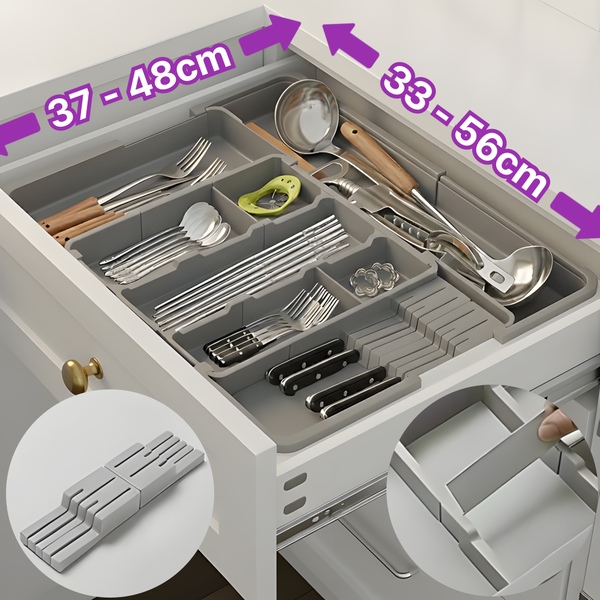 수저정리함 수저 정리 트레이 보관함 칼꽂이 칸막이 길이조절 확장가능