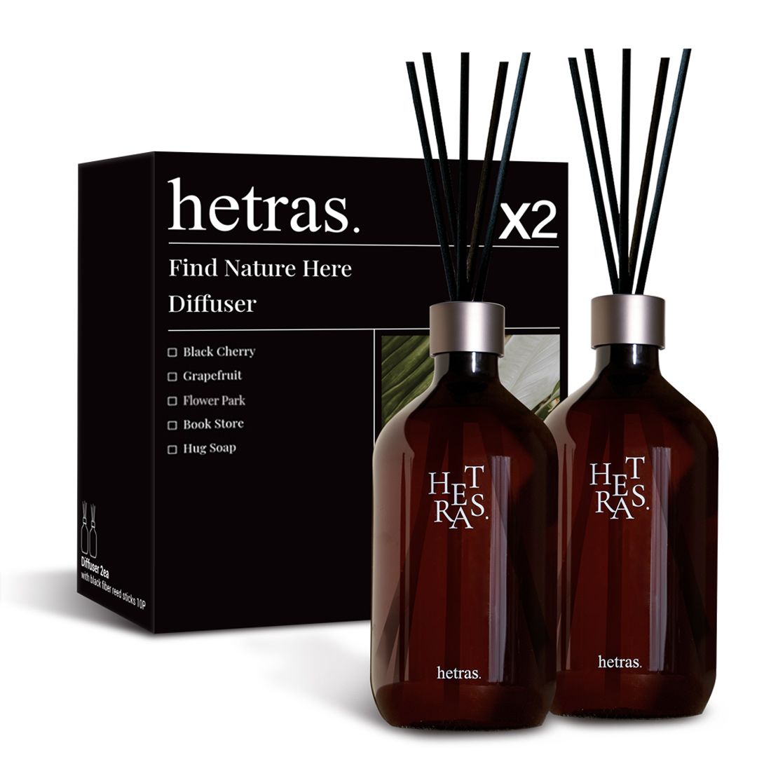 오늘의집 헤트라스 1+1 대용량 500ml 실내 디퓨저 방향제+선물박스+리드스틱