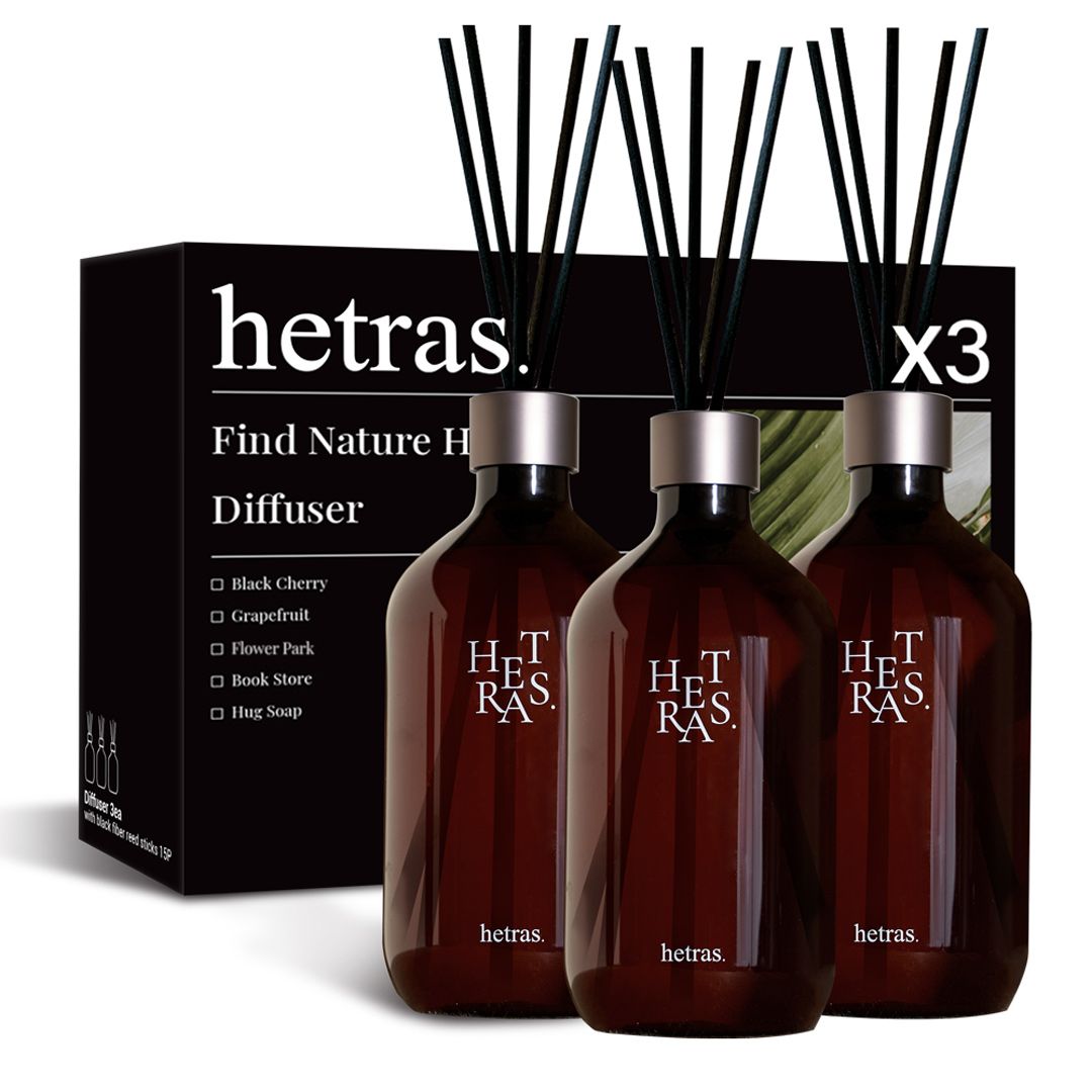 오늘의집 헤트라스 대용량 500ml 실내 디퓨저 방향제+선물박스+리드스틱