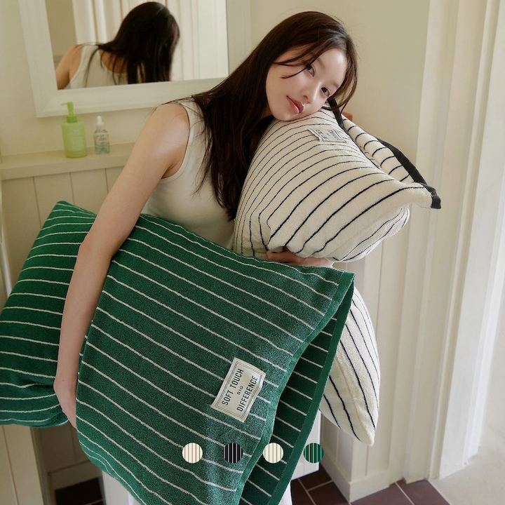 [오늘의집] 쁘리엘르 [1+1] 매일 보송보송 스누비 코튼 테리 수건 땀흡수 베개커버 베개덮개 4060/5070