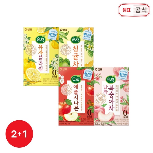 순작 과일허브티 2+1 골라담기 / 과일차 제로칼로리 복숭아차 애플시나몬차 유자블라썸차