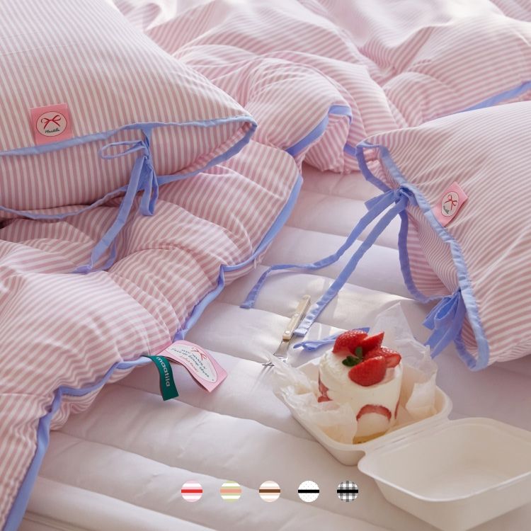 오늘의집 퐁신퐁신 리본케이크 먼지없는 봄 간절기/사계절 차렵이불세트 SS/Q/K 10color