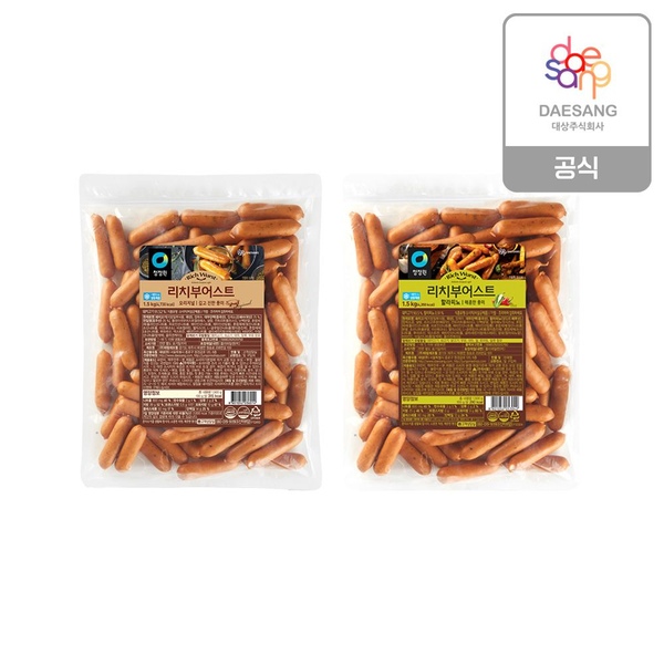 리치부어스트1.5kg 2종(오리지널/할라피뇨) 2개 골라담기