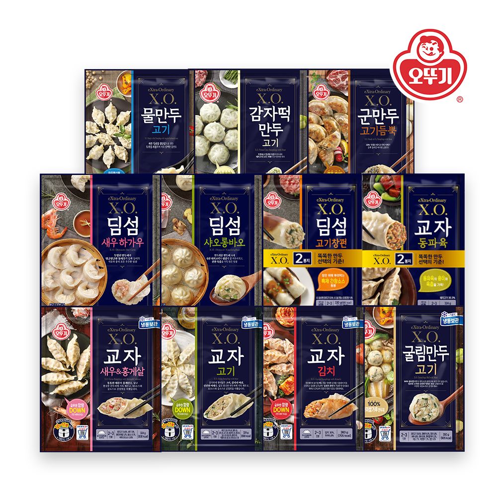 오늘의집 오뚜기 XO만두 11종 4봉+4봉 골라담기(고기/김치/군만두/굴림만두/물만두/딤섬/동파육)
