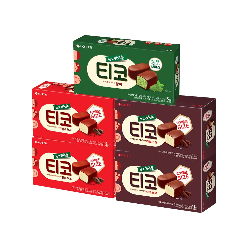 오늘의집 롯데웰푸드 티코3종(말차/밀크초코/다크초코) 2+2+2 골라담기