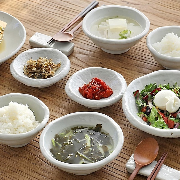 곱게 빚은 은유 2인 홈세트 7p 국산 밥국그릇 한식 도자기 공기 그릇 신혼 식기 세트