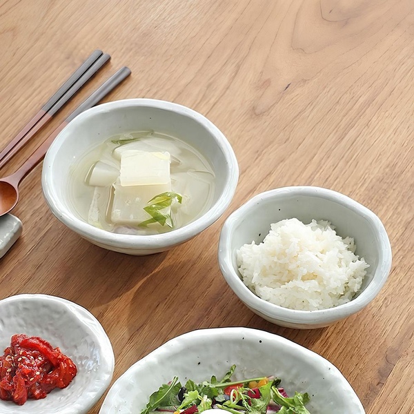 곱게 빚은 은유 공기 대접 1인 세트 2p 밥그릇 국그릇 핸드메이드 한식 프리미엄 도자기