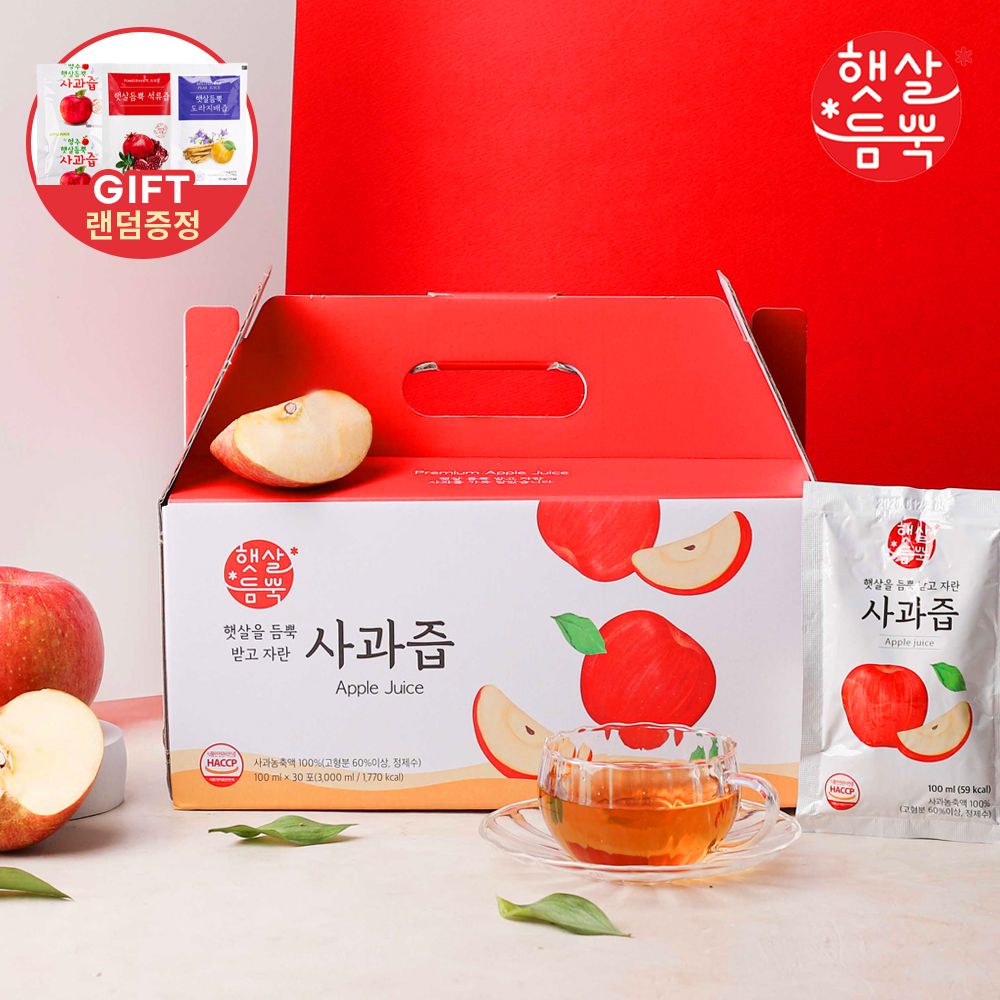 New 햇살듬뿍 사과즙 사과주스 100mlx30포 세트+2포 추가 증정 가격 추이 햇살듬뿍 New 햇살듬뿍 사과즙 사과주스 100mlx30포 세트+2포 추가 증정 - 최저가 12,900원