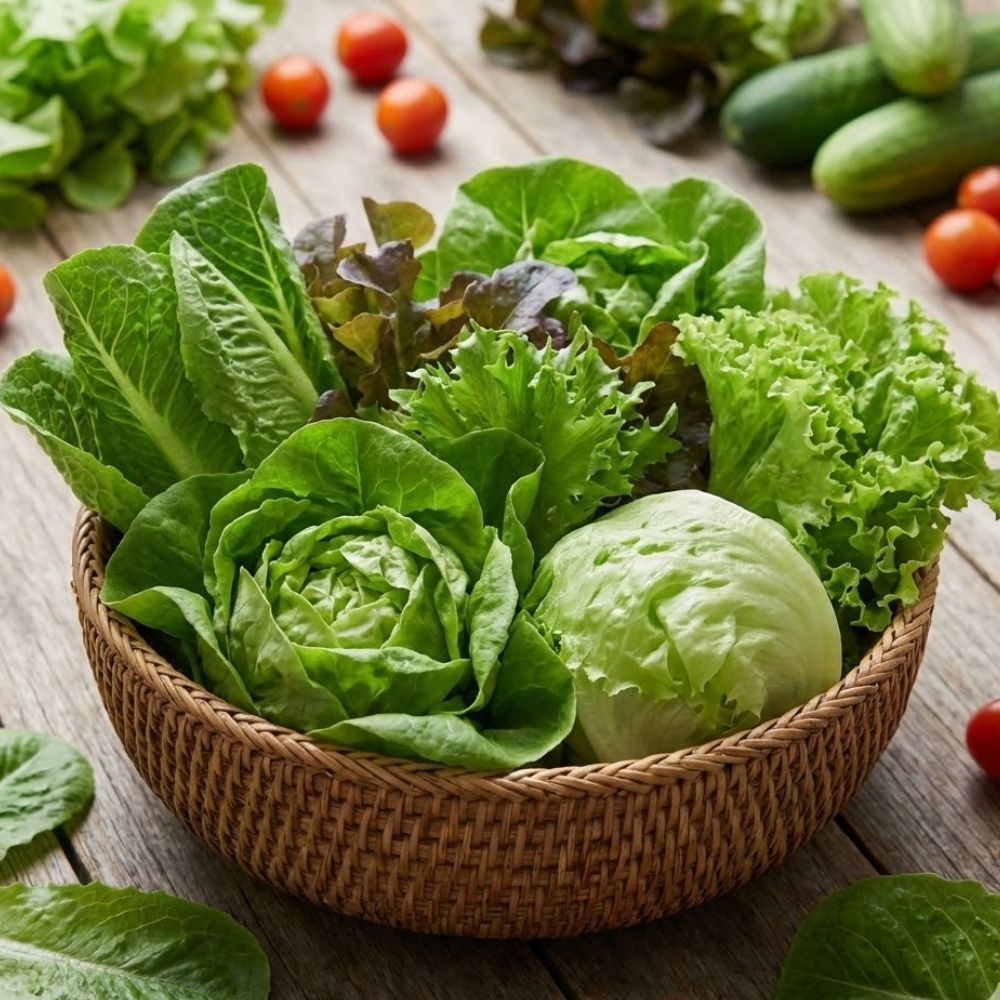 팜보스 신선한 유러피안 샐러드 1kg 실중량 / 쌈채소 로메인 바타비아 버터헤드