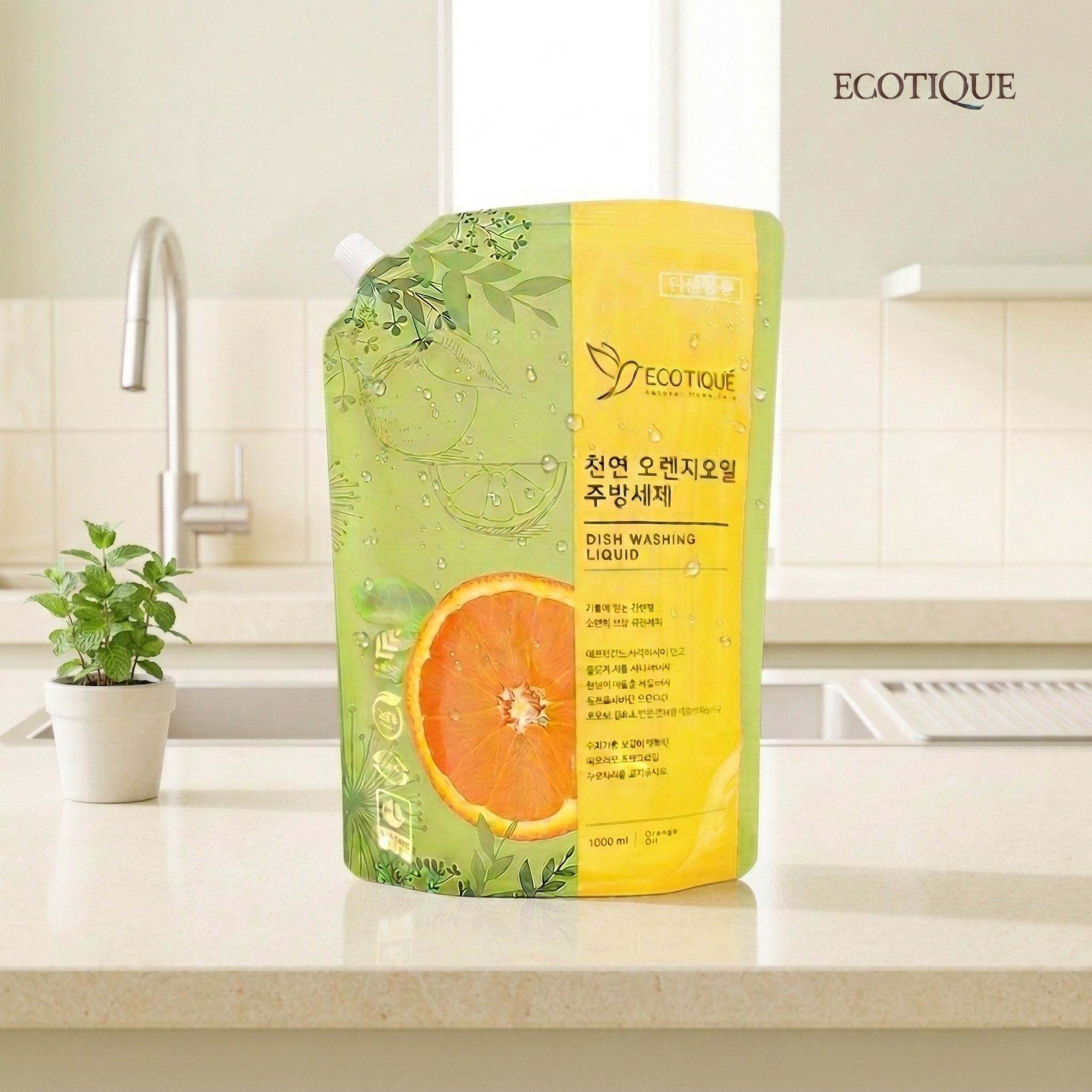"친환경 1종세제" 천연 오렌지 오일 안심 주방세제 대용량 리필 1000ml