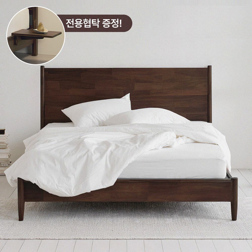 오늘의집 올쏘퍼니처 베일리 SE0등급 고무나무 원목 침대프레임SS/Q