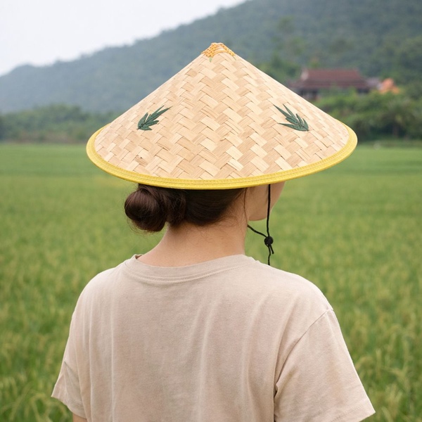 대나무 나뭇잎 꼬깔모자 ( 여름모자 전통 농라 농사 작업모자 낚시 등산 자외선차단 삿갓 )