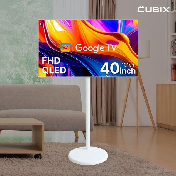 무빙큐빅스 화이트에디션 구글 스마트 40인치(101cm) FHD QLED TV 삼탠바이미