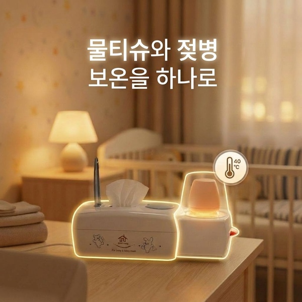 홈빙 올인원 물티슈+젖병워머(중탕기능+온도자동조절)