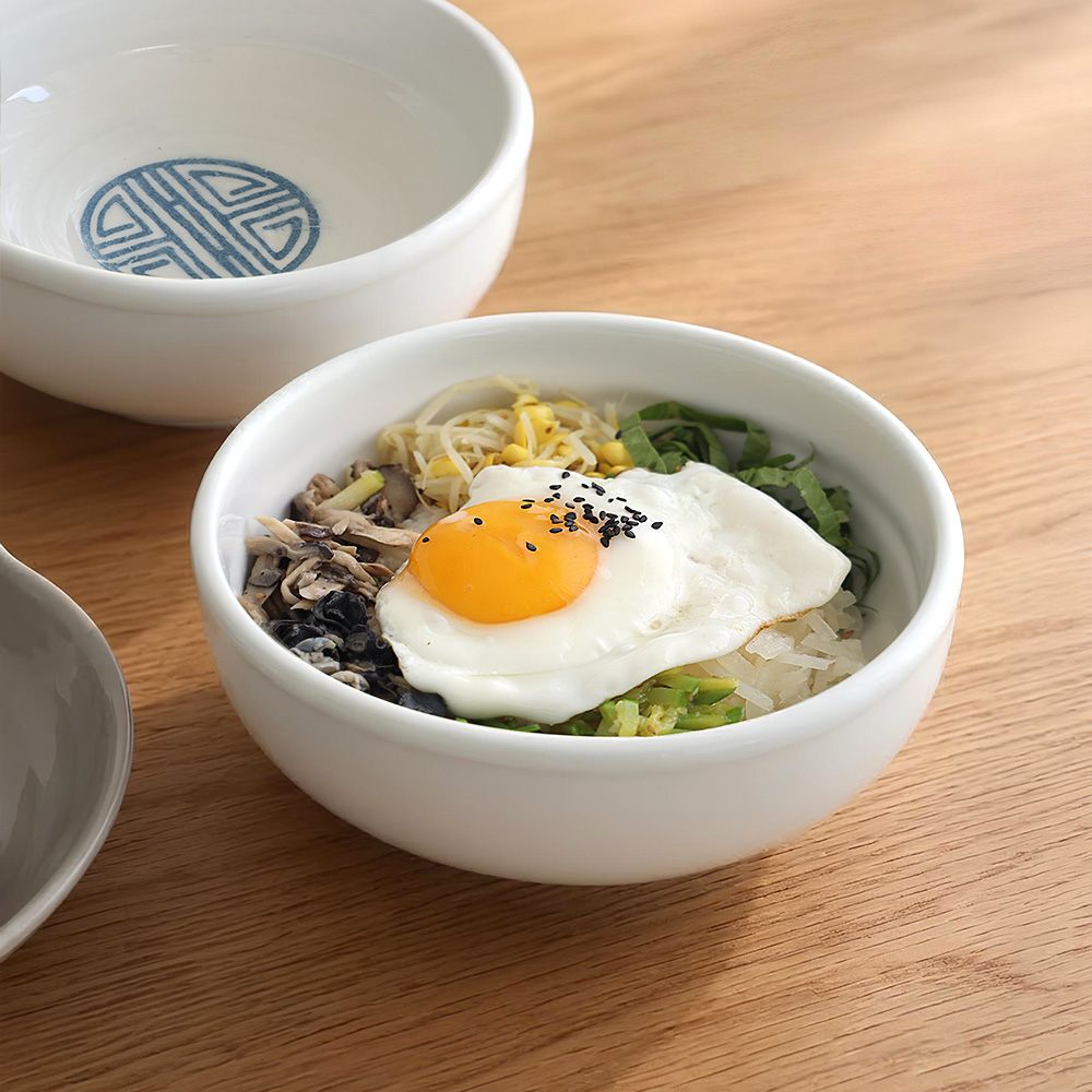오늘의집 국내생산 행운 백자 면기 그릇 우동 라면 한식 비빔밥 대접 국산 핸드메이드 도자기 식기