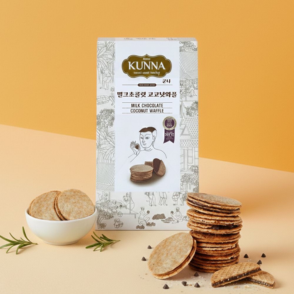 kunna 태국과자 쿤나 밀크 초콜릿 코코넛 와플 90g 가격 비교 KUNNA kunna 태국과자 쿤나 밀크 초콜릿 코코넛 와플 90g