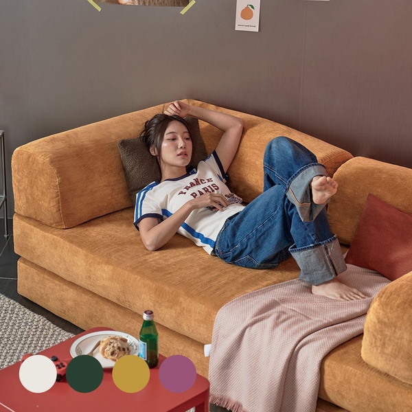 쿠폰가 49.9만/ 베어 3인 패브릭 모듈 압축 소파 쇼파베드 4colors
