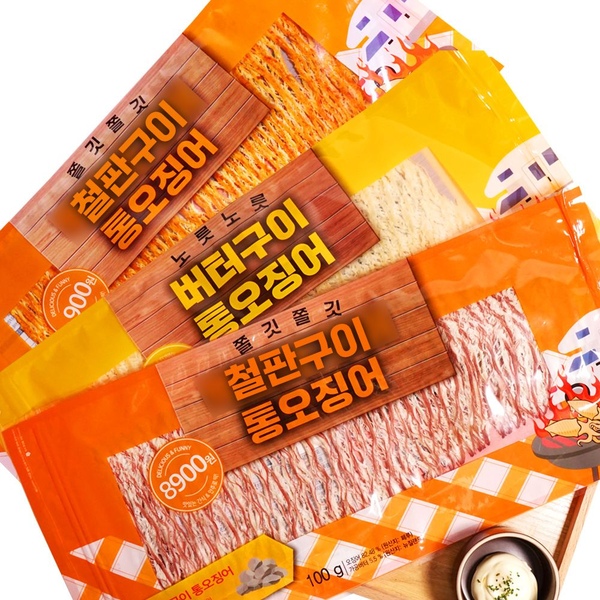 국내가공 촉촉한 한마리 오징어 (철판구이,땅콩버터,매콤핫)