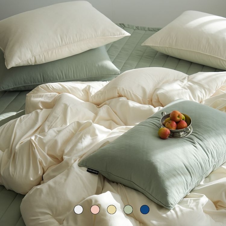 [오늘의집] 헬로우슬립 [최대20%쿠폰] NEW 카스테라 워싱 옥수수솜 여름/간절기/사계절 차렵이불세트-43컬러