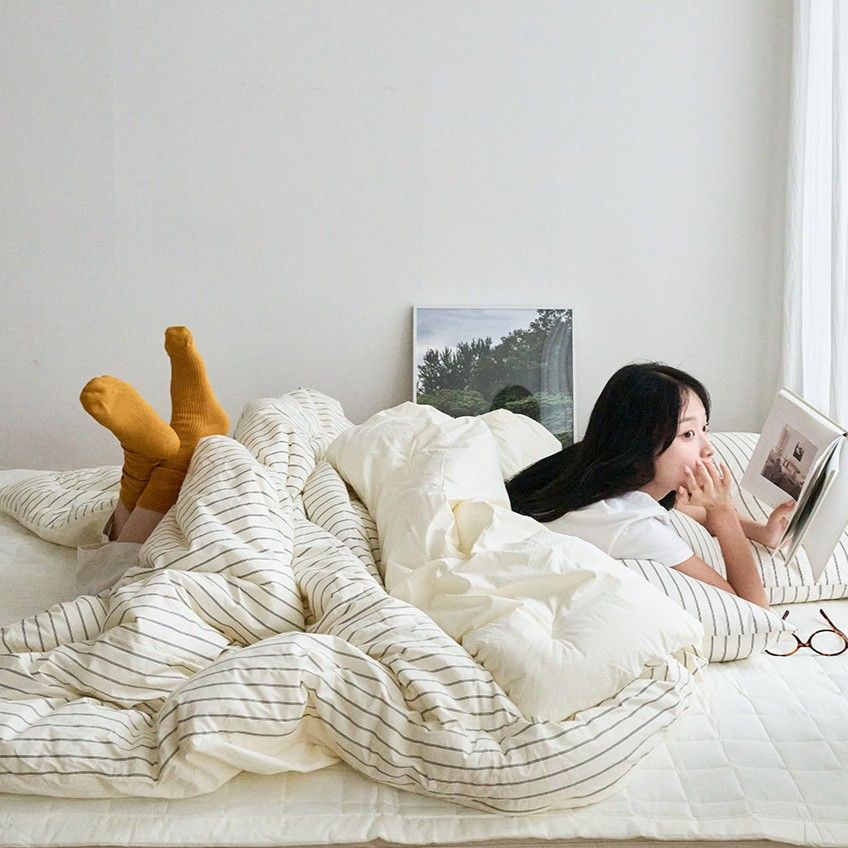 오늘의집 깃든 메르 고밀도 60수 순면 바이오워싱 사계절 차렵 이불세트 SS/Q/K