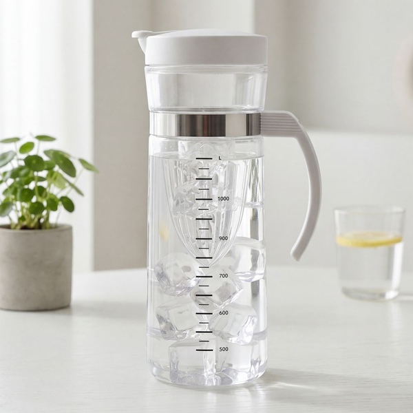 모던 트라이탄 물병 1.6L 화이트 냉장고 물통
