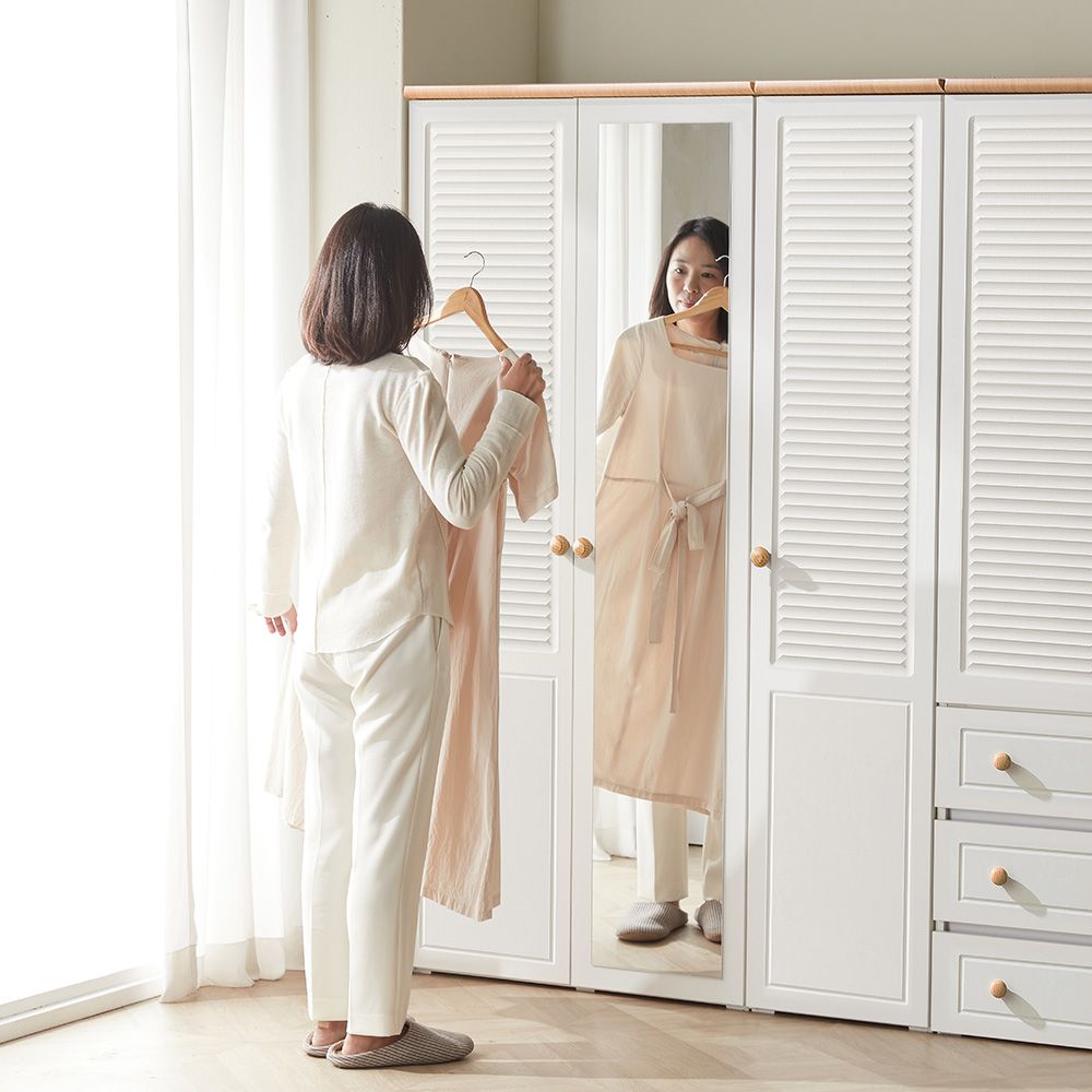 아씨방가구 갤러리 속깊은 옷 수납 행거 싱글 옷장 800/전신거울 긴 장롱 400