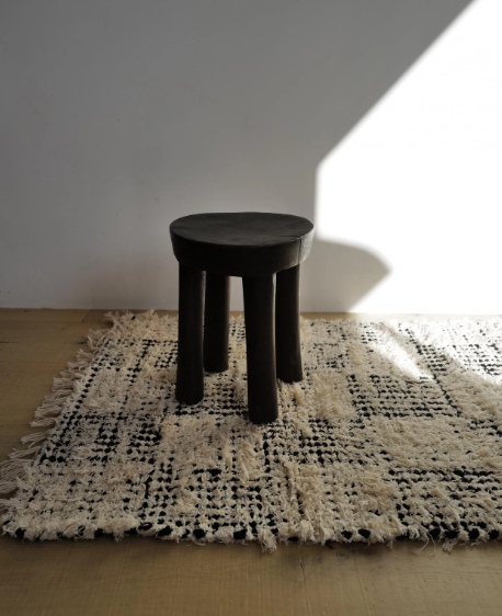 포르투갈 코튼 체스 러그 Chess Textured Artisan rug Portugal