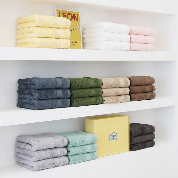 [오늘의집] 코튼리빙 [오늘의집 단독] 누적리뷰 11만!! 40수 호텔컬렉션 200g 호텔수건/타월 10장