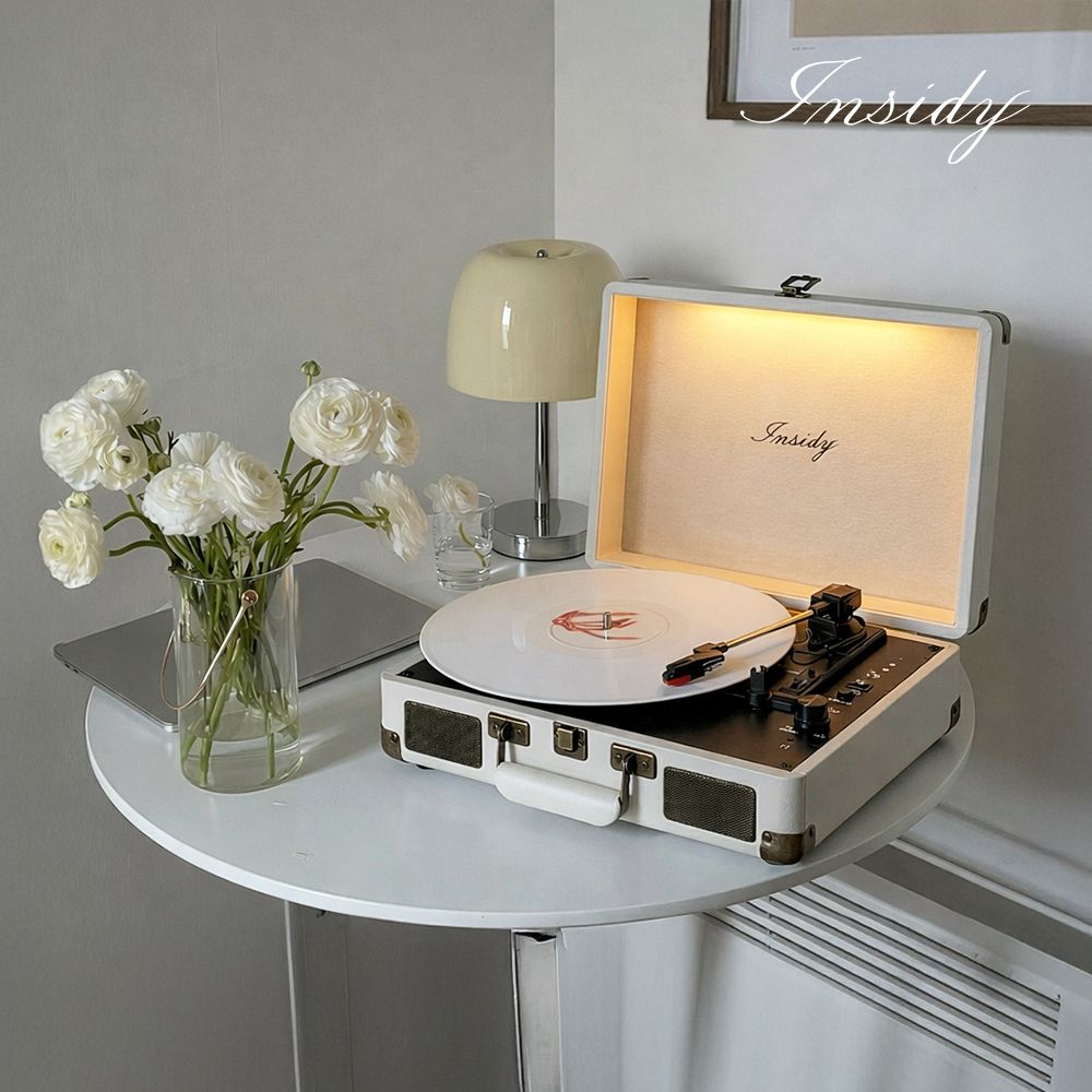 오늘의집 무드등 무선 LP 턴테이블 블루투스 스피커 IBT-Retro Light