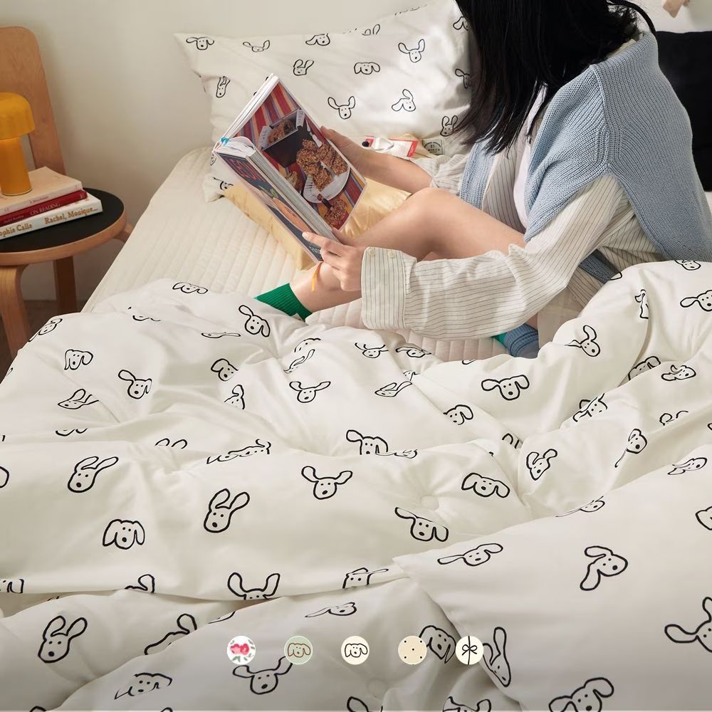 오늘의집 취향저격 러블리 비비 먼지없는 사계절 워싱 차렵이불 풀세트 (퍼피/플라워/리본/도트)