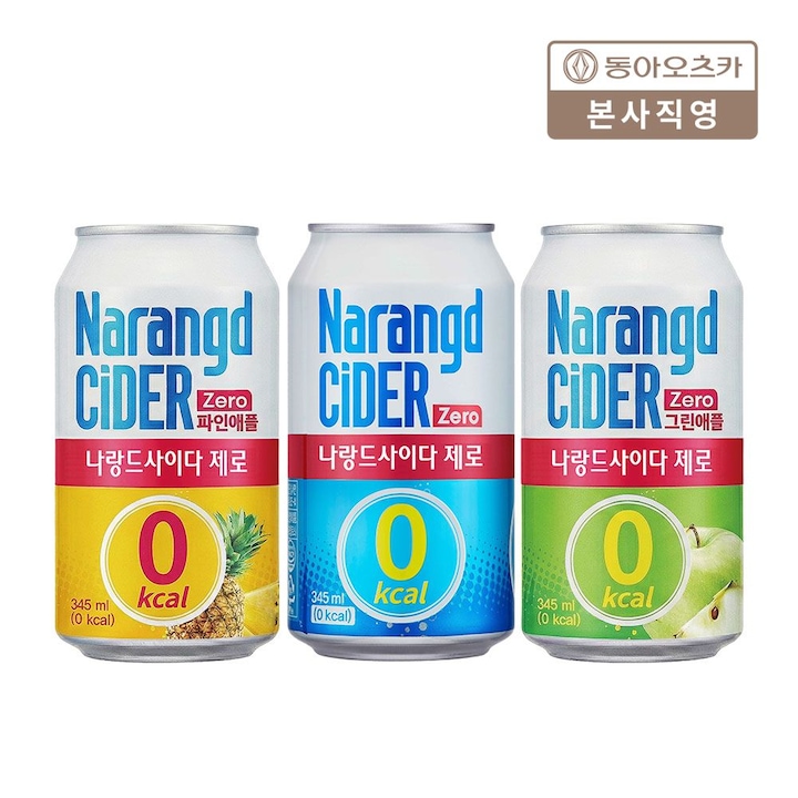 [오늘의집] 동아오츠카 나랑드사이다 제로 345ml 뚱캔 3종 택 1박스 (24입)