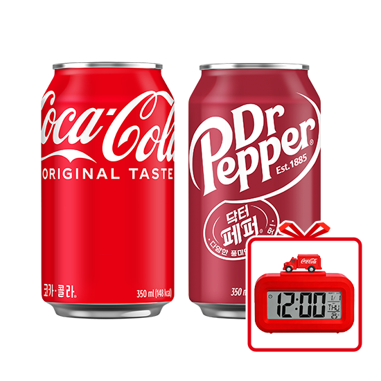 [분리 배송] 코카콜라 350ml(24입)+닥터페퍼 350ml(24입)+코카콜라탁상시계