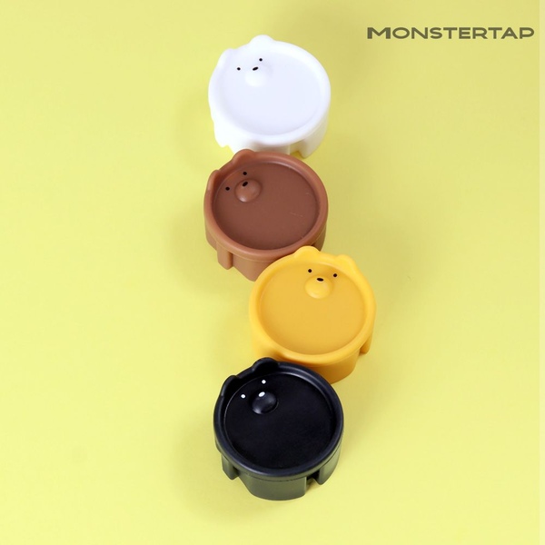 곰돌이 콘센트 안전커버 실리콘 마개 보호 커버 화이트 블랙 브라운 옐로우