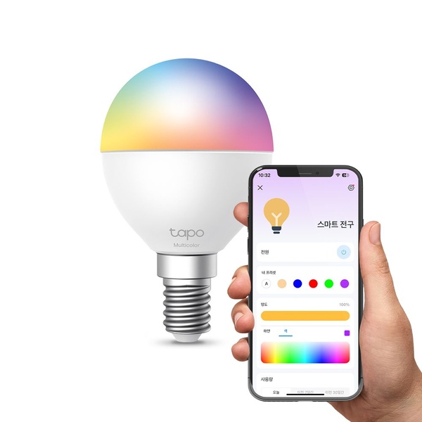 L430P 스마트 멀티컬러 전구 470루멘 LED 조명 IoT E14소켓 P45사이즈