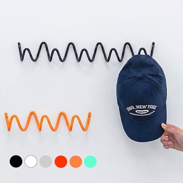 하이앤드라이 무타공 웨이브 라인 월행거 모자걸이 옷걸이 벽걸이 행거 2size/6color