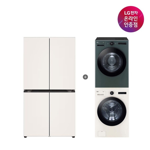 LG 매직스페이스 냉장고+LG 세탁기건조기 세트(T876MEE111+FX24ENR-GNG)