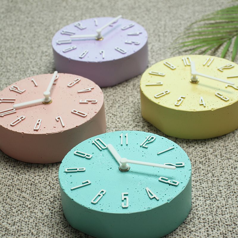 마지우 인테리어 무소음 마카롱 탁상시계, 4colors