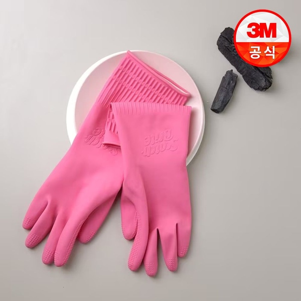 스카치브라이트 황토 숯 고무장갑 1+1팩 3개 세트