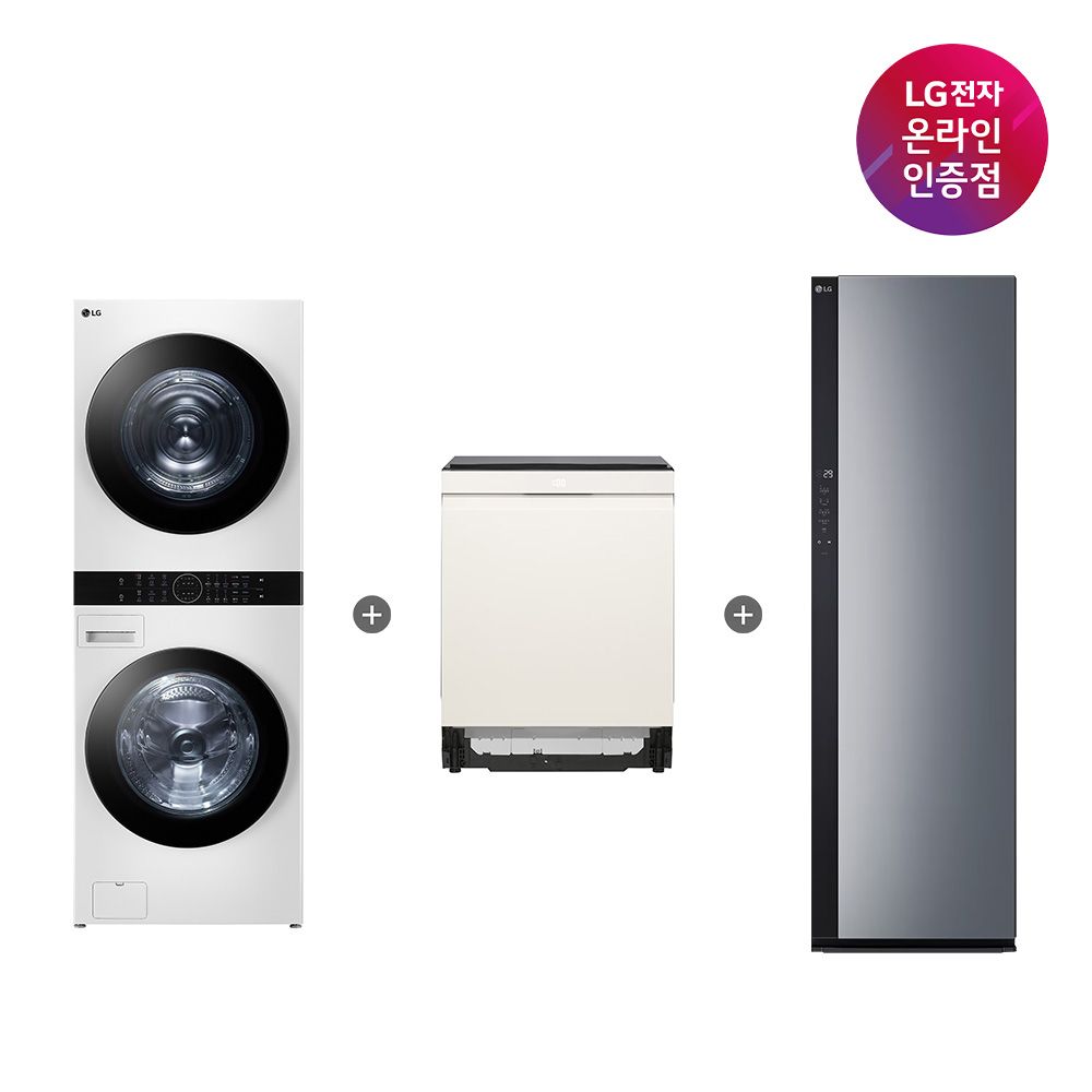 LG전자 LG 워시타워+식기세척기+스타일러 (W2421WAMR+DUE6BGL1E+SC5GMR52S)