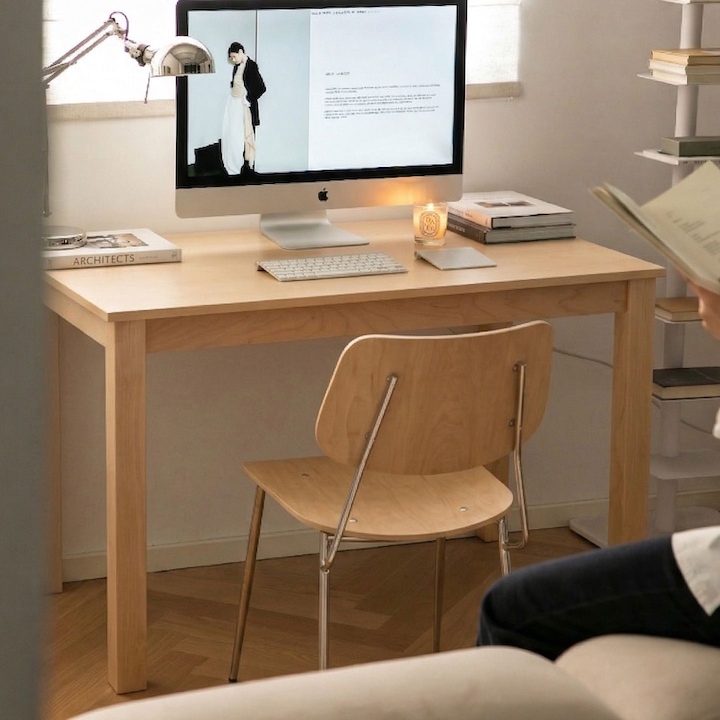 [오늘의집] 베스트리빙 [오세일6%쿠폰] 앨빈 원목 2인/4인 테이블 컴퓨터 책상 식탁 4colors