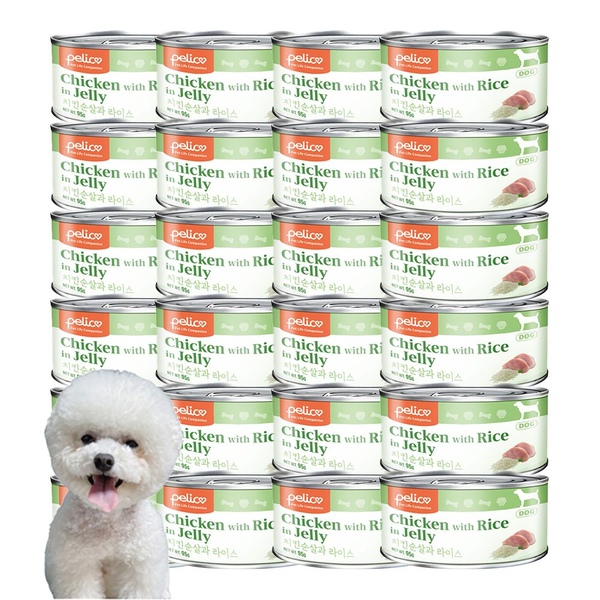 잘먹는 강아지 습식 치킨순살과 라이스캔 95g x 24개