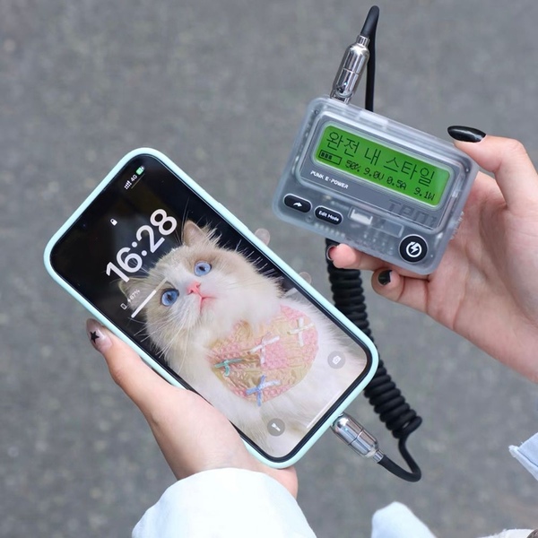 트로즈크 레트로 삐삐 보조배터리 10000MAH 대용량 (클리어/블랙)
