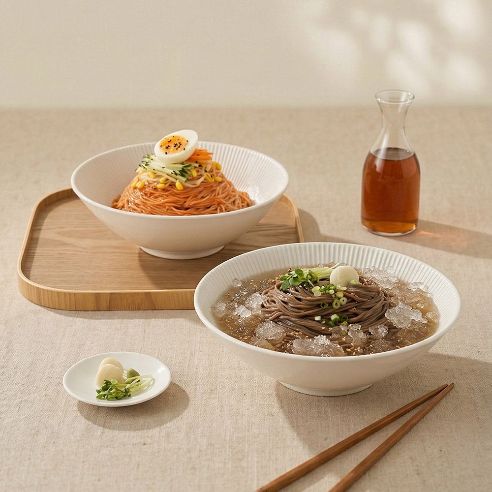 오늘의집 1+1 순백 넓은면기 (총2P) 국산 다용도 면그릇