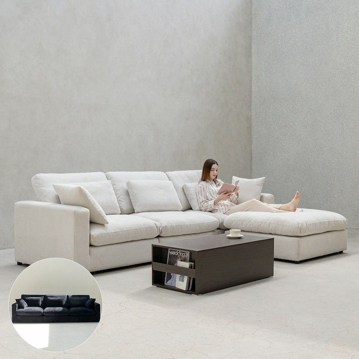 [오늘의집] 데일리리빙 [4/22 8시 LIVE] 포레스트 4인 기능성 워셔블 패브릭 구스 모듈소파