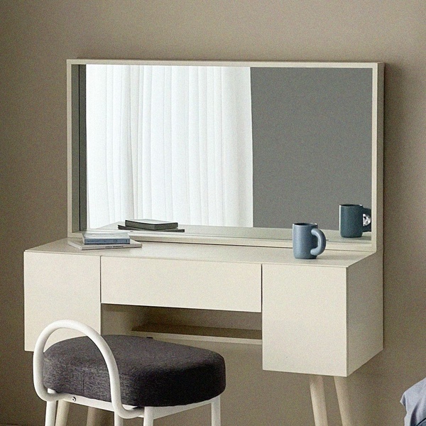[오늘의집 단독] 스완 원목 와이드 거울 수납 화장대(거울포함)