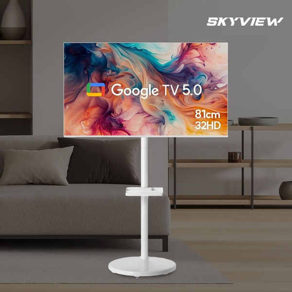 81cm(32인치) HD 화이트 삼탠바이미 구글 스마트 이동식 TV 세트