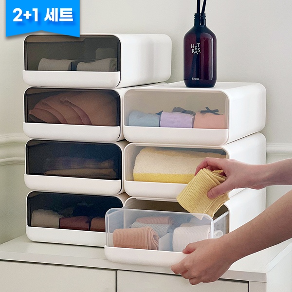 2+1 세트기획! 칸막이 시크릿 속옷 서랍장 리빙박스 팬트리 카니카니 양말 정리 수납장